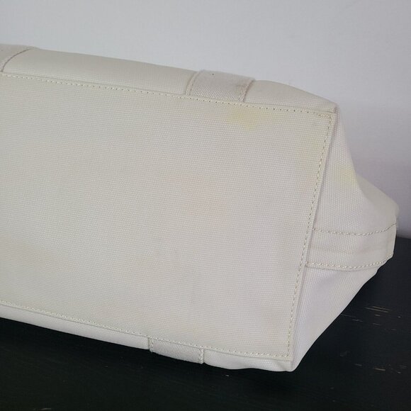 Tory Burch Beach Coated Canvas Tote Off White Large - Picture 7 of 12